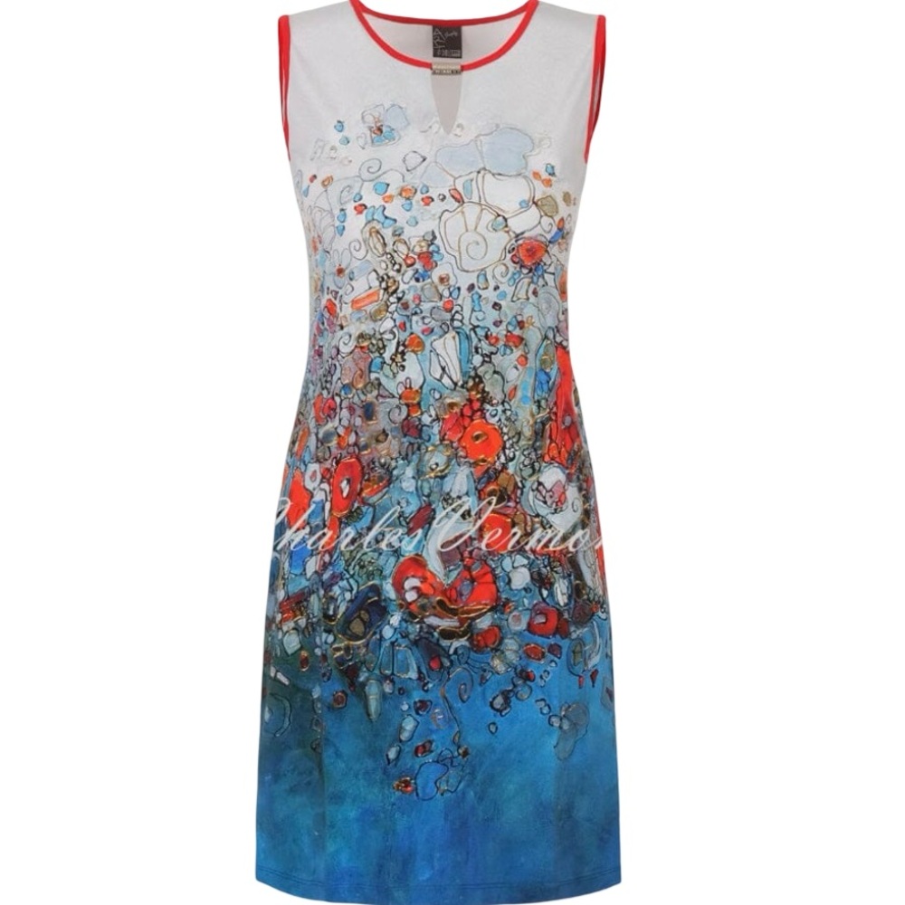 Simply Art Dolcezza NWOT Modern Geometric Print Sleeveless Dress Size Small